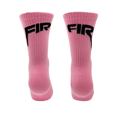 Unisex Socks Pink With Black FIR Design Size L (uk 7-11)