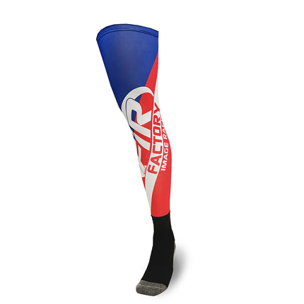 Knee Brace MX Enduro Socks With FIR Red Blue Design Size L/xl Size Uk 8+