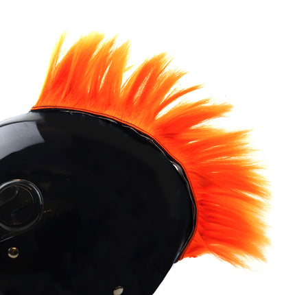 Helmet Decoration Mohawk Orange, Adhesive Loose Hair Blade Design