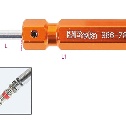Tyre Valve Screwdriver 18mm - Beta Tools 986 78