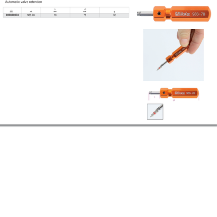 Tyre Valve Screwdriver 18mm - Beta Tools 986 78