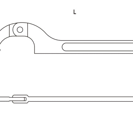 Hook Wrench with Square Noses for Ring Nuts 15mm-35mm - Beta Tools 99SQ 15-35