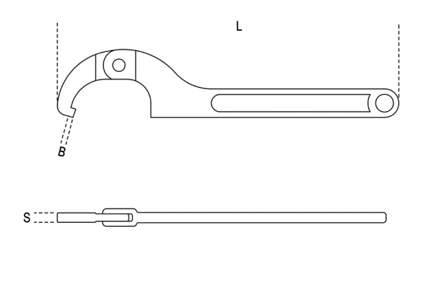 Hook Wrench with Square Noses for Ring Nuts 15mm-35mm - Beta Tools 99SQ 15-35