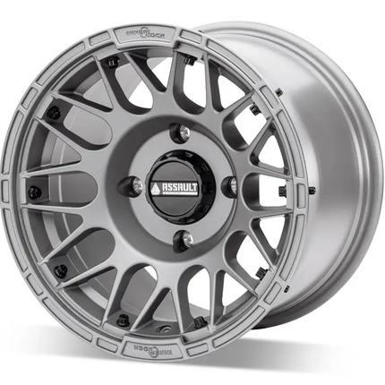 15x10 Assault Industries Hellfire Beadlock Wheels, Matte Titanium 4/156 4x156 WHL-156-4-15-10-ILMT