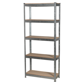 Storage Racking Unit 5 Shelves, Galvinized, 150KG Capacity Per Shelf