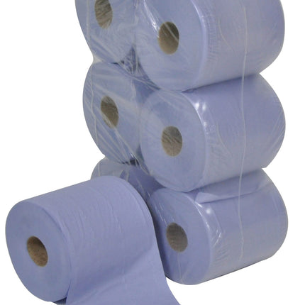 Blue Roll Paper Towel Embossed Centre Feed Blue Roll 150m X 170mm - Sold Each