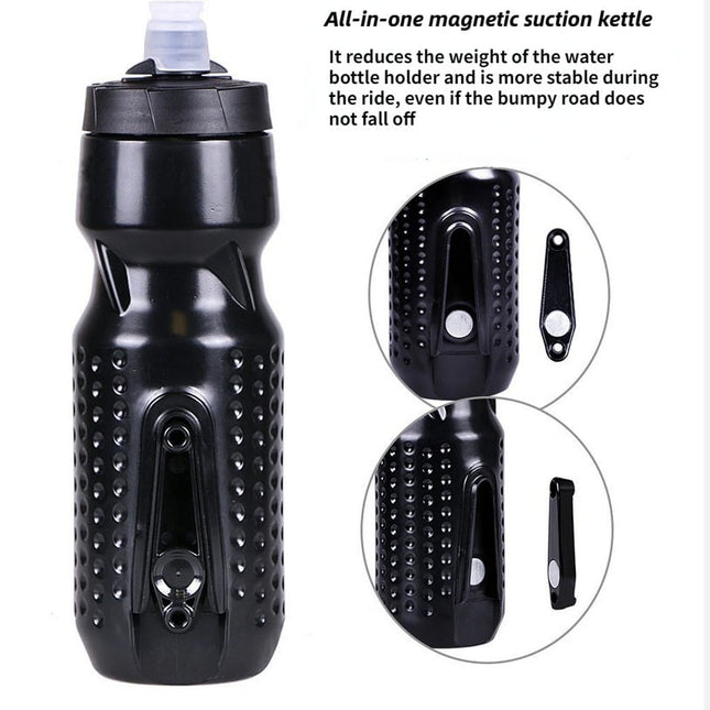 Magnetic Cycling Water Bottle Holder Cage 710ml - Grey - Fidlock Style Connection