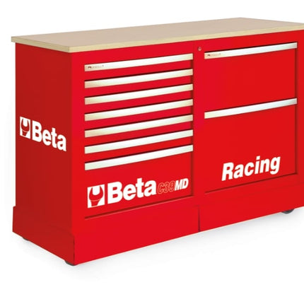 Special Mobile Roller Cabinet Racing MD Type with 7-Drawer and 2-Drawer Modules - Beta Tools C39MD-R