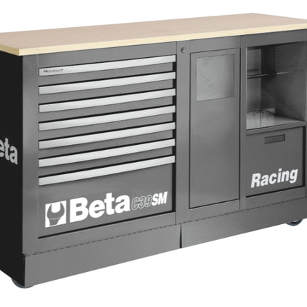 Special Mobile Roller Cabinet Racing SM Type with 7-Drawer Module and Service Module - Beta Tools C39SM-O
