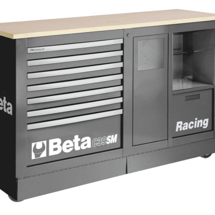 Special Mobile Roller Cabinet Racing SM Type with 7-Drawer Module and Service Module - Beta Tools C39SM-R