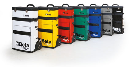 Two-Module Tool Trolley with Detachable Tool Box, Drawers, and Pull-Out Case - Beta Tools C41H-O