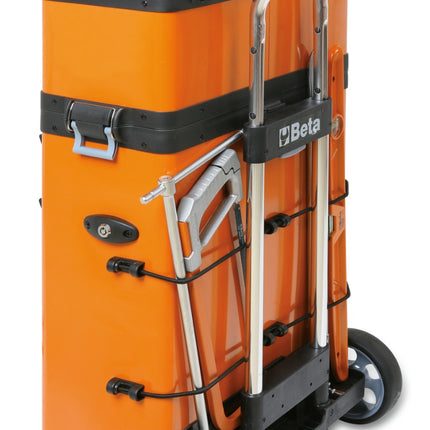 Two-Module Tool Trolley with Detachable Tool Box, Drawers, and Pull-Out Case - Beta Tools C41H-O