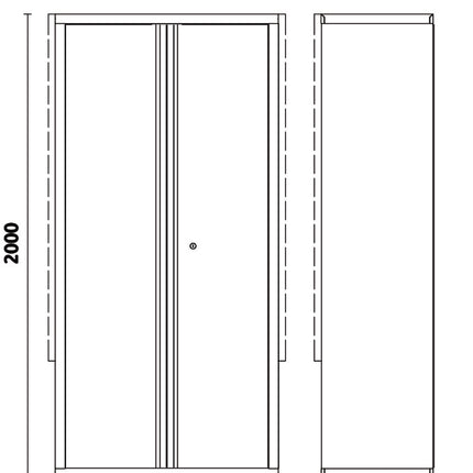 Two-Door Tool Cabinet with Adjustable Shelves and Lock for Workshop - BetaC45PRO C45PRO AS2