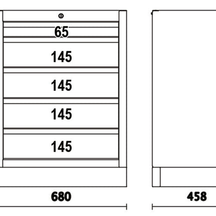 Fixed Module with 5 Drawers for Workshop - BetaC45PRO C45PRO M5