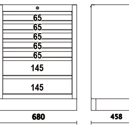 Fixed Module with 7 Drawers for Workshop - BetaC45PRO C45PRO M7