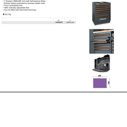 Fixed Module with 7 Drawers for Workshop - BetaC45PRO C45PRO M7