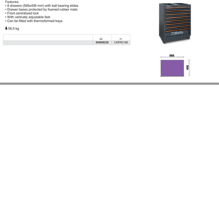 Fixed Module with 8 Drawers for Workshop - BetaC45PRO C45PRO M8
