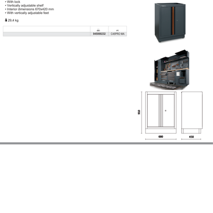 Fixed Two-Door Module with Adjustable Shelf for Workshop - BetaC45PRO C45PRO MA