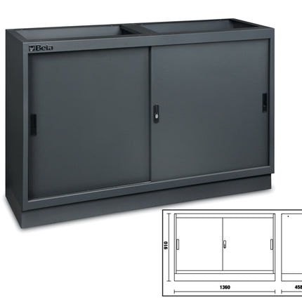 Fixed Module with 2 Doors and Adjustable Shelf for Workshop - BetaC45PRO C45PRO MAL