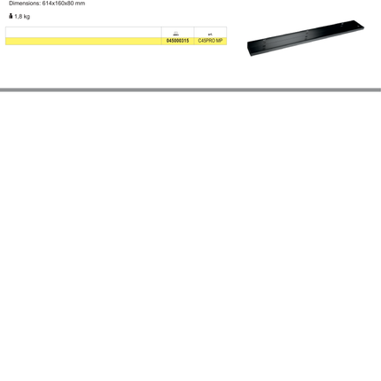 Steel Shelf 614x160mm for Perforated Tool Panels in Workshop - BetaC45PRO C45PRO MP