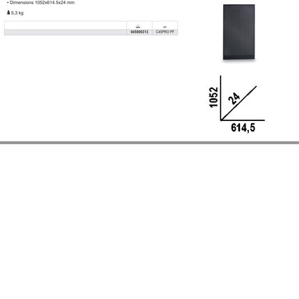 Perforated Tool Panel 1052x614.5mm for Workshop - BetaC45PRO C45PRO PF