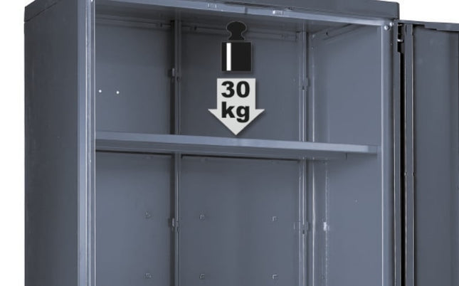 Single-Door Tool Cabinet, 1770x420x420mm, Adjustable Shelves, Lockable, with Clothes Rail - BetaRSC55 C55A1