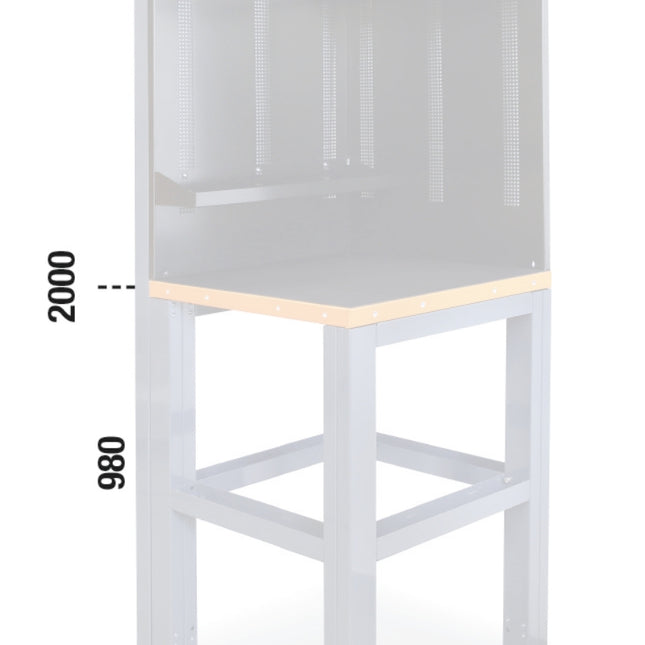 Self-Supporting Complete Corner Worktop, 700x700mm, with Tool Wall Systems and Fixing Shelves - BetaRSC55 C55AC-O