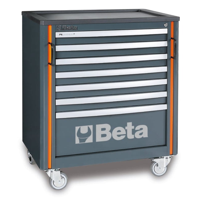 Mobile Roller Cabinet with 7 Drawers, Ball Bearing Slides, Central Lock, 588x367mm Drawers, 100mm Castors - BetaRSC55 C55C7