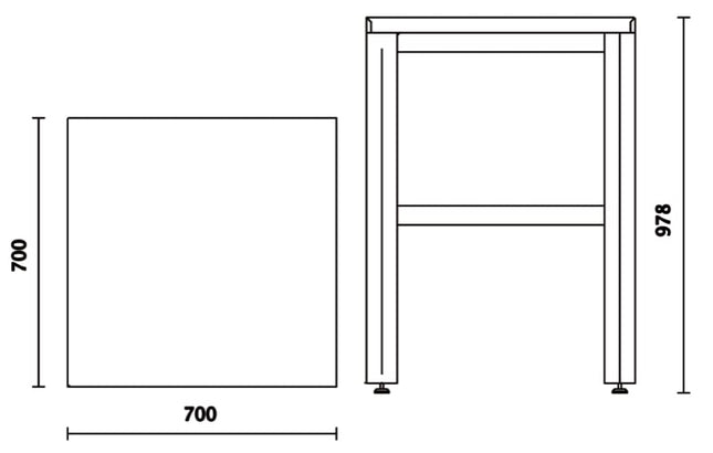 Corner Worktop, 700x700mm, PVC Coated, Hydrocarbon Resistant - BetaRSC55 C55KAI-O