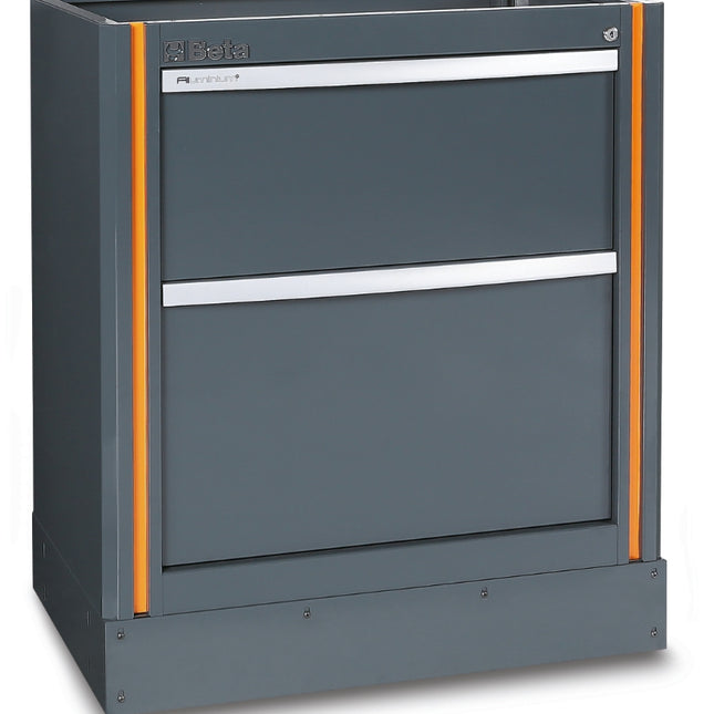 Fixed Module with 2 Drawers, Ball Bearing Slides, Central Lock, 588x367mm Drawers - BetaRSC55 C55M2