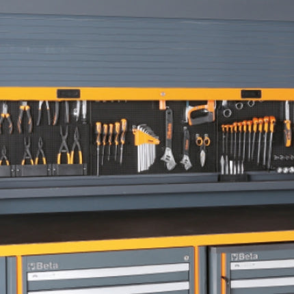 Workshop Equipment Set with Workbench, 8-Drawer Roller Cab, 2-Drawer Module, Wall Tool System, 2.05x2.00x0.76m - BetaRSC55 C55PB/3