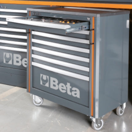 Workshop Equipment Set with Workbench, 8-Drawer Roller Cab, 2-Drawer Module, Wall Tool System, 2.05x2.00x0.76m - BetaRSC55 C55PB/3