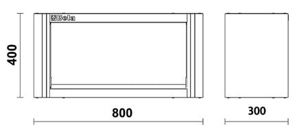 Suspended Cupboard with Gas Springs, 800x400x300mm - BetaRSC55 C55PM/M0,8