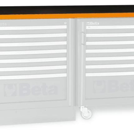 2m Workbench with Shockproof PVC Worktop, Built-In Sockets, Hose Reel, Adjustable Feet, 2050x700mm - BetaRSC55 C55PRO BO/2