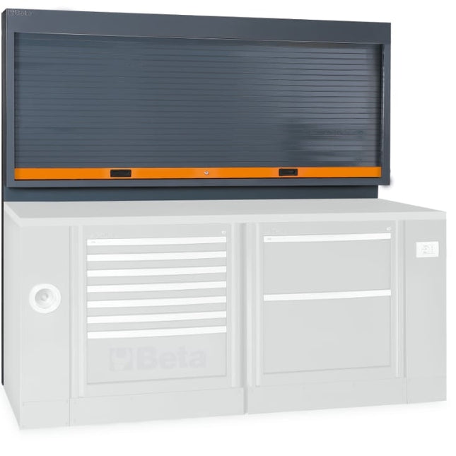 Tool Wall System with Lockable Adjustable Shutter, Perforated Panel, 50-Hook Kit, Fits 2m Workbench - BetaRSC55 C55PS-O