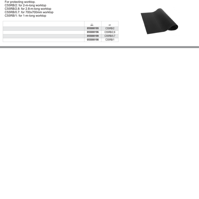 Shockproof Non-Scratch PVC Coating for Worktops, Fits 1m, 2m, 2.8m, 700x700mm - BetaRSC55 C55RB/1