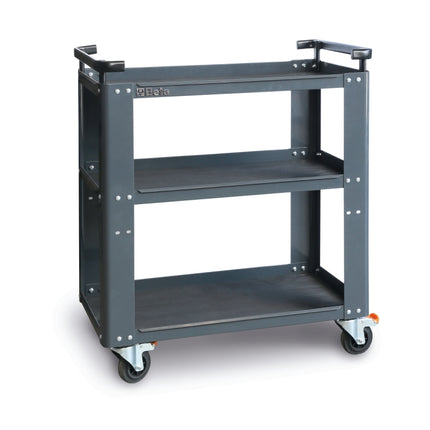 Trolley with 3 Antislip Rubber Tops, Ergonomic Handle, 100mm Castors, 200kg Load Capacity - BetaRSC55 C55T3