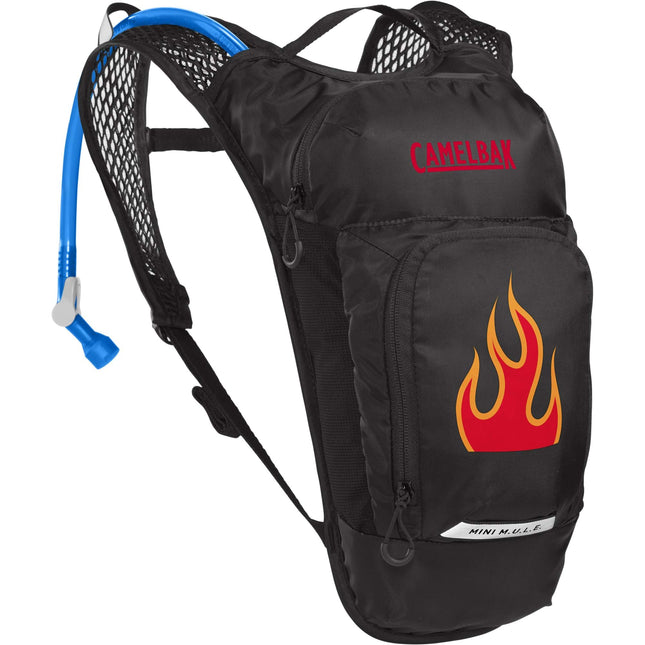 Camelbak Kids' Mini M.u.l.e. Hydration Pack 3L With 1.5L Reservoir 2023: Black/flames CBKMMB5