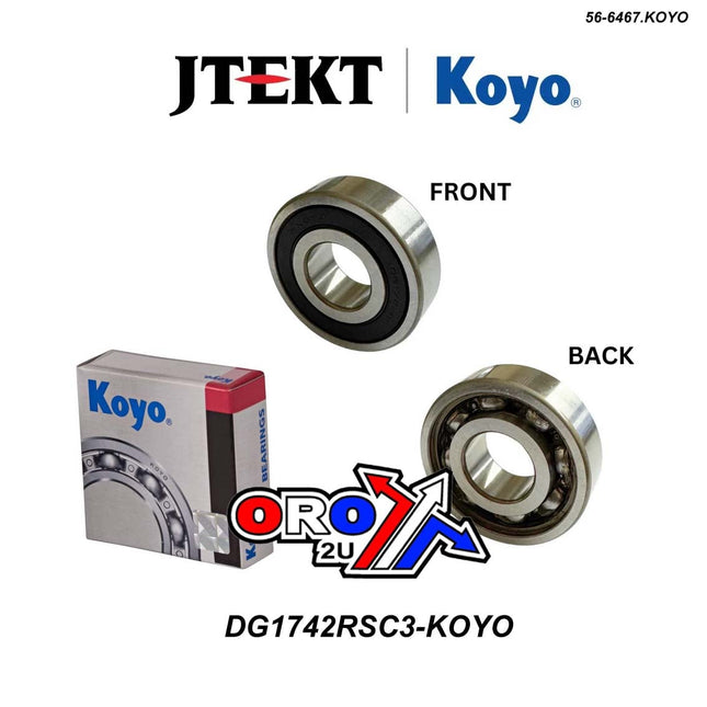 Bearing DG174 2RS C3 Koyo 17x42x13 / 1 Side Sealed Other Side Open Made In Japan Each