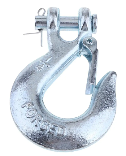 Winch Clevis Hook 1/4 6mm Synthetic Rope 6000LB 2700KG Safety Latch Silver