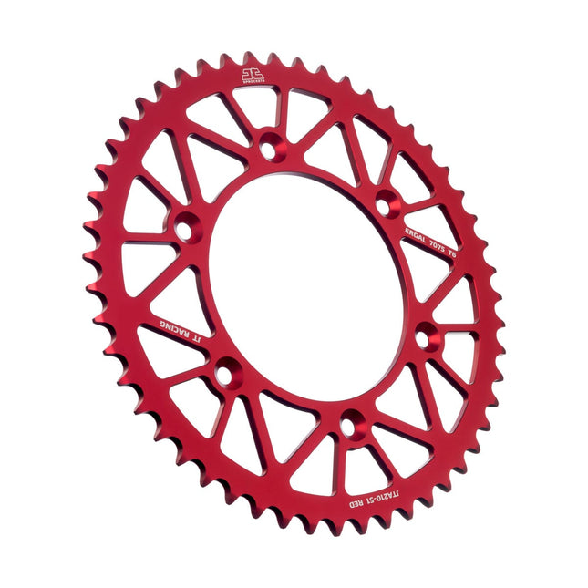 Rear Sprocket Jt Racerlite Red, Jt JTA210.51RED 7075-T6 Aluminium