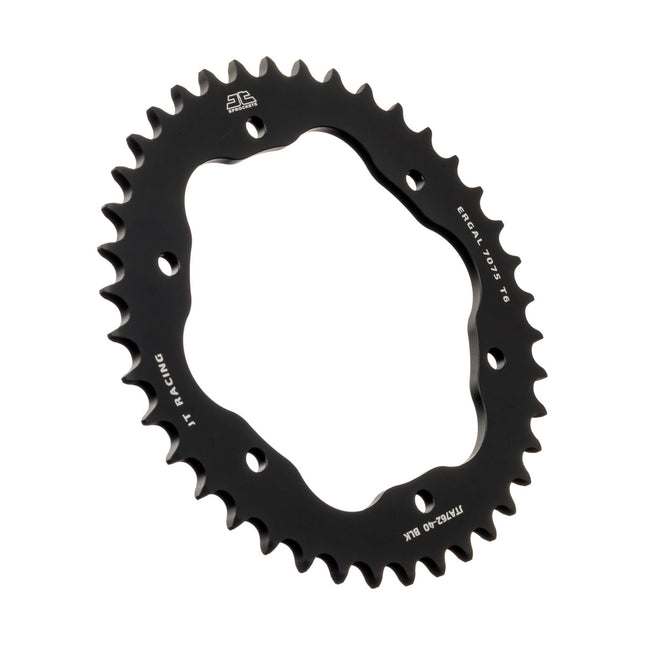 REAR SPROCKET ALLOY BLACK, JTA762.40BLK.7075-T6 Aluminium. DUCATI 520 Chain Conversion