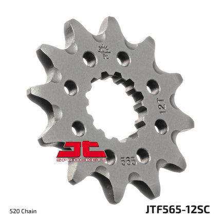 FRONT SPROCKET JTF565.12SC JT, Self-cleaning grooves & Light, SF565-12