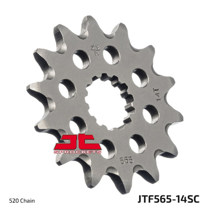 FRONT SPROCKET JTF565.14SC JT, Self-cleaning grooves & Light, SF565-14