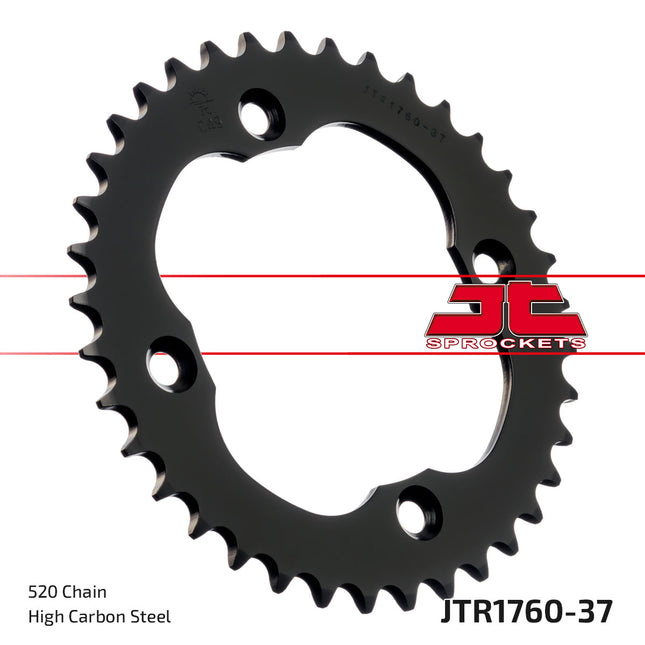 Rear Sprocket Steel JTR1760.37, Black, SR1760-37