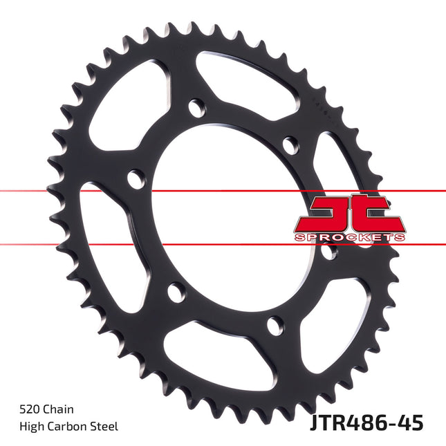 Rear Sprocket Steel JTR486.45 Black, Honda Road Jt