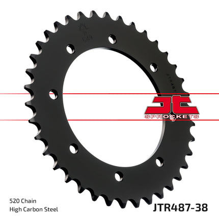 Rear Sprocket JTR487.38 Steel, Honda Road Jt