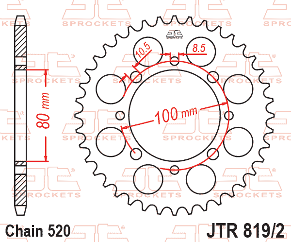 Rear Sprocket JTR819/2.41 Jt Black