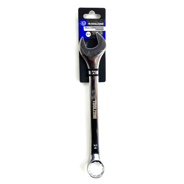 Combination Spanner 24mm Polished Chrome Vanadium - Toolzone KDPSP117