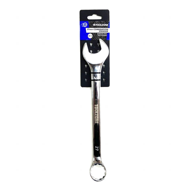 Combination Spanner 27mm Polished Chrome Vanadium - Toolzone KDPSP118